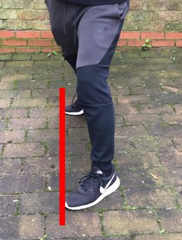 Straight Line showing where your feet need to be positioned when throwing