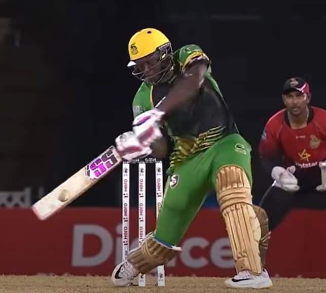 Andre Russell playing a huge shot